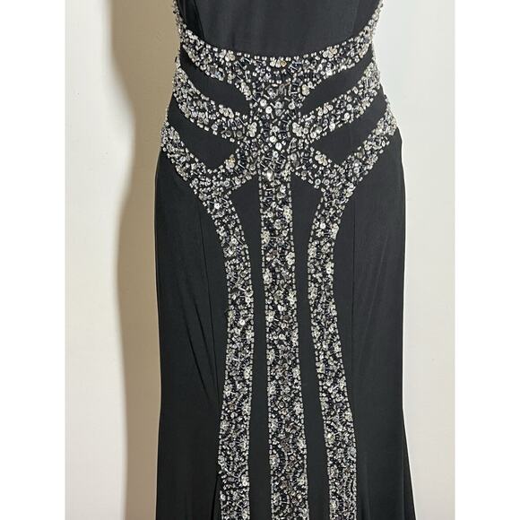 Stunning Rachel Allan Black Beaded Sleeveless Dress Prom Formal 8 MUST SEE!!! - Picture 3 of 12